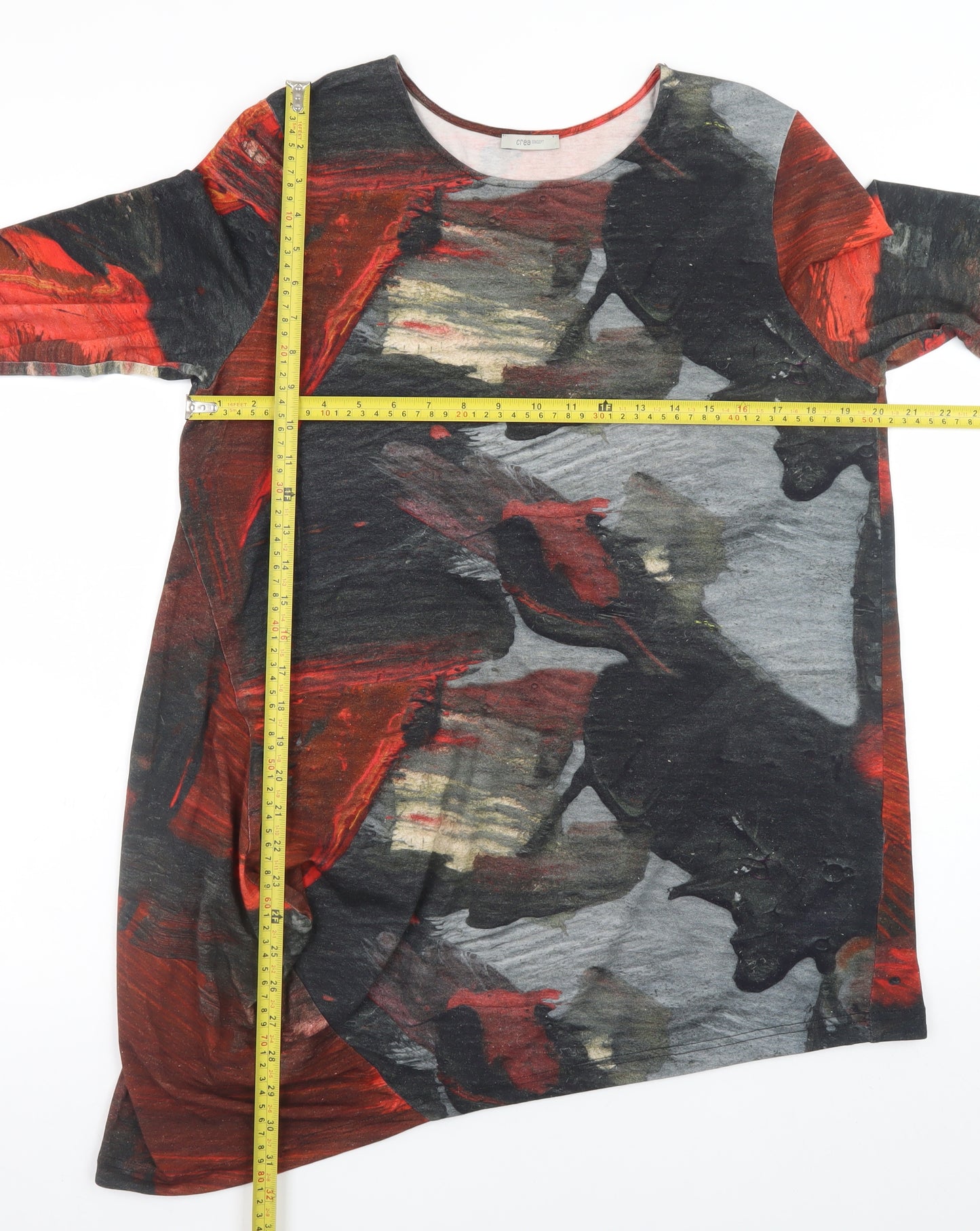 Crea Concept Women's Multicoloured Long Sleeve Tunic Blouse Size 14