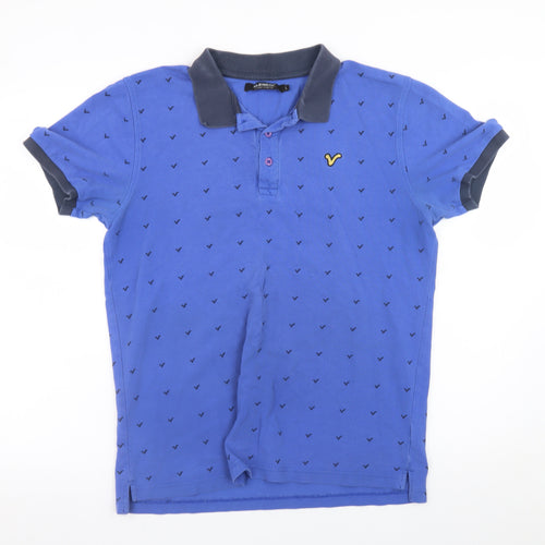 VOI Jeans Co. Men's Blue Short Sleeve Cotton Polo Shirt Size L