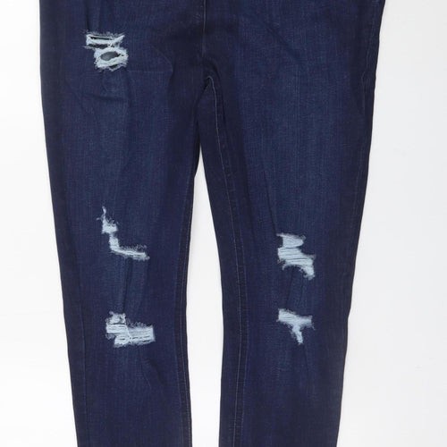 V by Very Women's Blue Tall Distressed Skinny Jeans Size 33