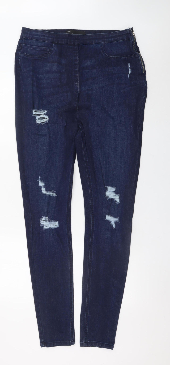 V by Very Women's Blue Tall Distressed Skinny Jeans Size 33