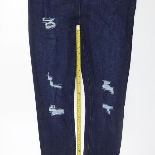 V by Very Women's Blue Tall Distressed Skinny Jeans Size 33