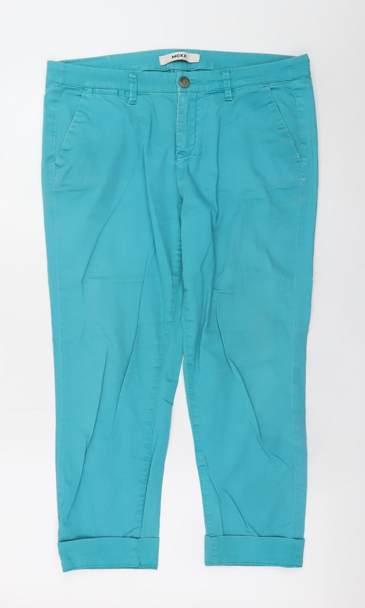 Mexx Women’s Blue Chino Trousers Size 10 Cotton Blend Stretch