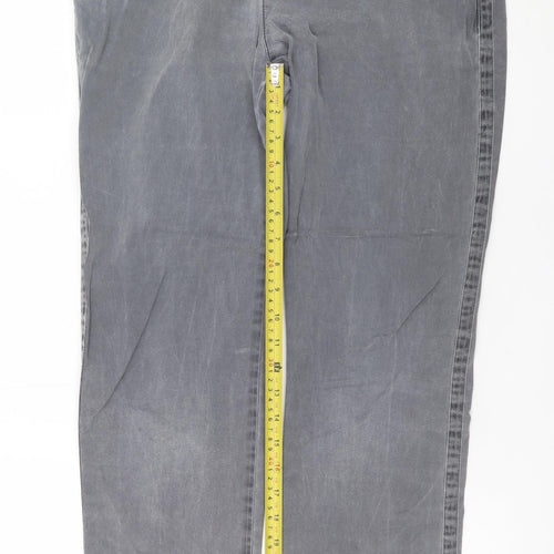 GAP Men's Grey Chino Trousers L Regular Fit Cotton Stretch