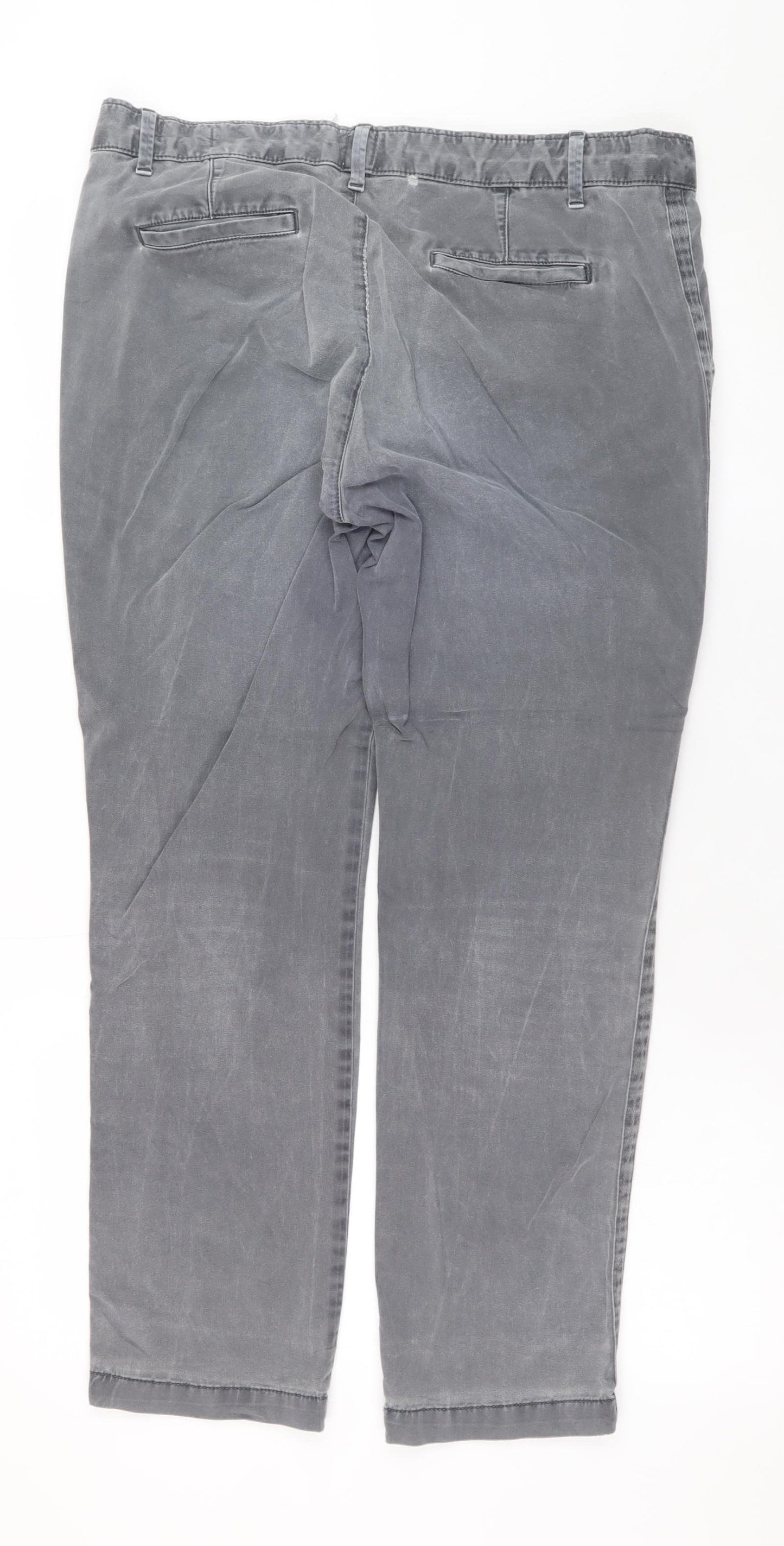 GAP Men's Grey Chino Trousers L Regular Fit Cotton Stretch