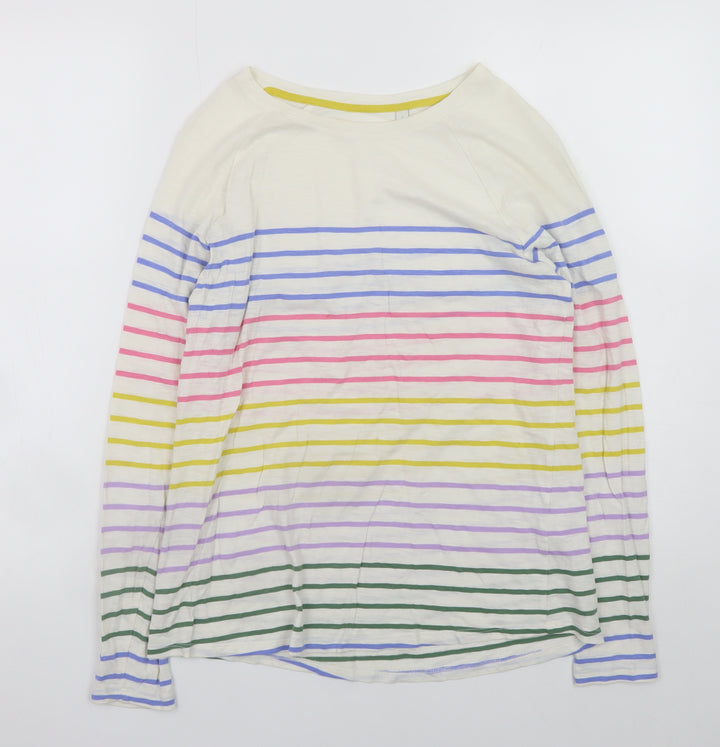 Boden Women’s Multicoloured Stripe Long Sleeve Cotton T-Shirt Size S