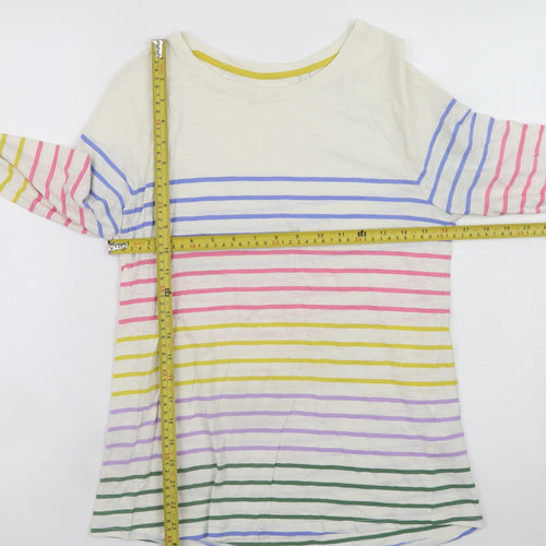 Boden Women’s Multicoloured Stripe Long Sleeve Cotton T-Shirt Size S