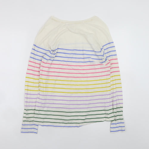 Boden Women’s Multicoloured Stripe Long Sleeve Cotton T-Shirt Size S