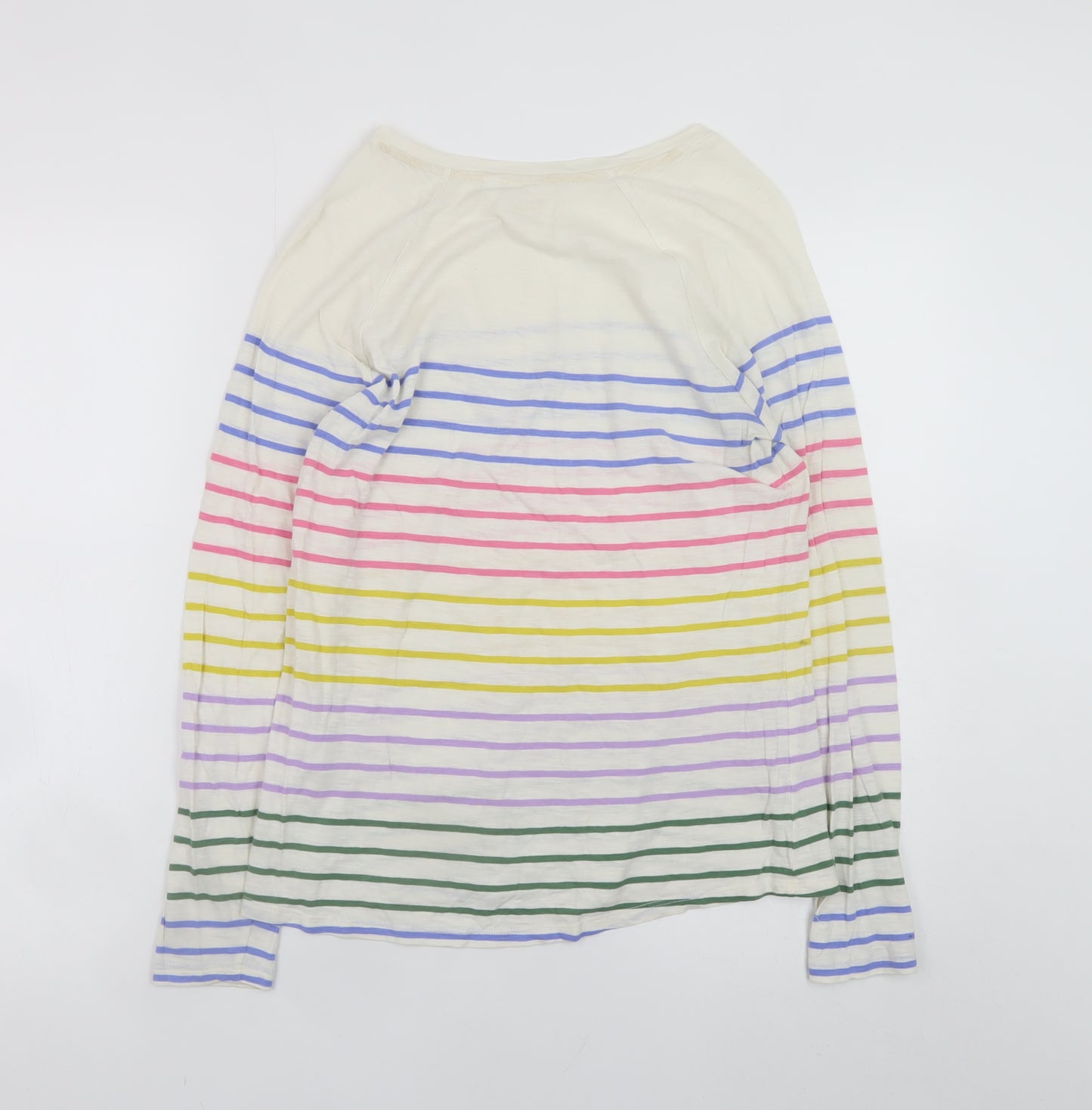 Boden Women’s Multicoloured Stripe Long Sleeve Cotton T-Shirt Size S