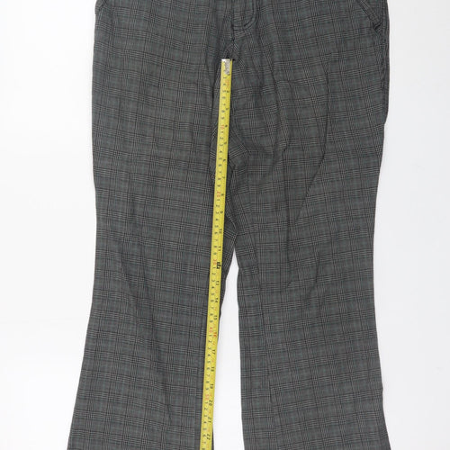 No Boundaries Girls Grey Check Chino Trousers Size 7 Cotton Casual