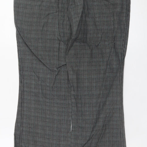 No Boundaries Girls Grey Check Chino Trousers Size 7 Cotton Casual