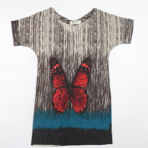 Jasmine London Women’s Multicoloured Butterfly T-Shirt Dress S