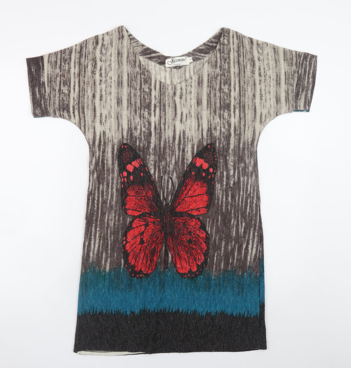 Jasmine London Women’s Multicoloured Butterfly T-Shirt Dress S