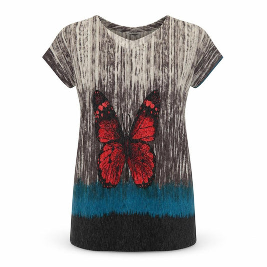Front view of Jasmine London Women’s Multicoloured Butterfly T-Shirt Dress S