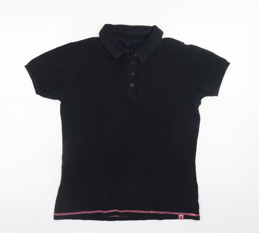 Champion Men's Black Polo Shirt L Regular Fit Cotton