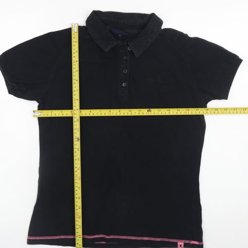 Champion Men's Black Polo Shirt L Regular Fit Cotton