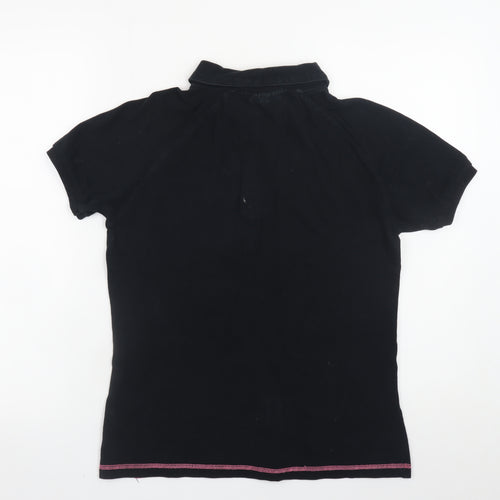 Champion Men's Black Polo Shirt L Regular Fit Cotton