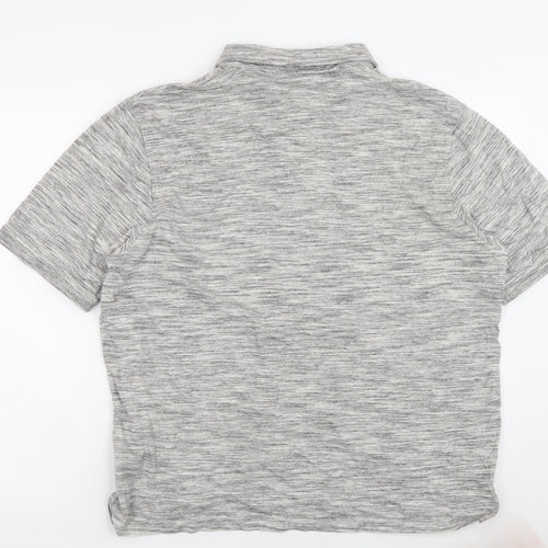 Lincoln Men's Grey Marl Cotton Blend Polo Shirt XL