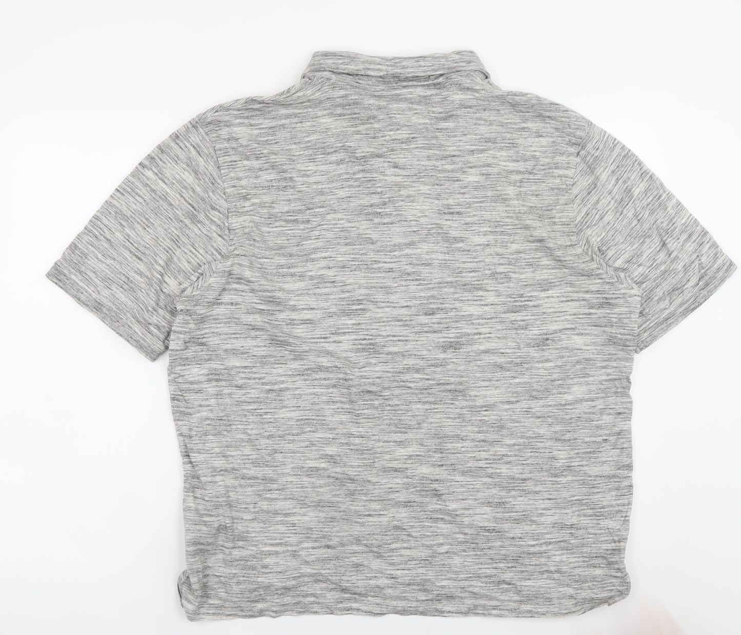 Lincoln Men's Grey Marl Cotton Blend Polo Shirt XL