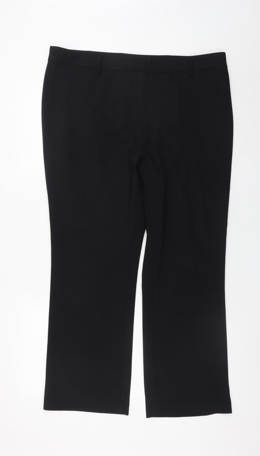 Papaya Collection Women Black Size 16 Straight Leg Work Trousers