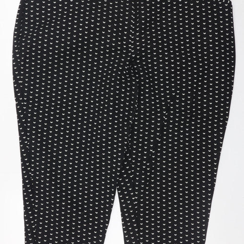 APT.9 Women’s Black Geometric Cropped Trousers Size 20 Plus