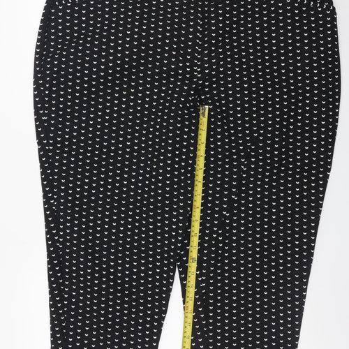 APT.9 Women’s Black Geometric Cropped Trousers Size 20 Plus