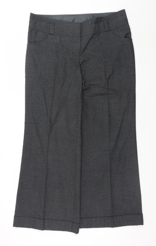 New Look Women’s Grey Checked Dress Pants Size 14 Workwear Trousers