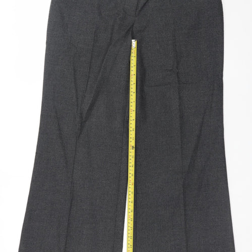 New Look Women’s Grey Checked Dress Pants Size 14 Workwear Trousers