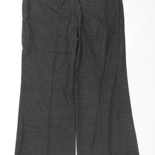 New Look Women’s Grey Checked Dress Pants Size 14 Workwear Trousers