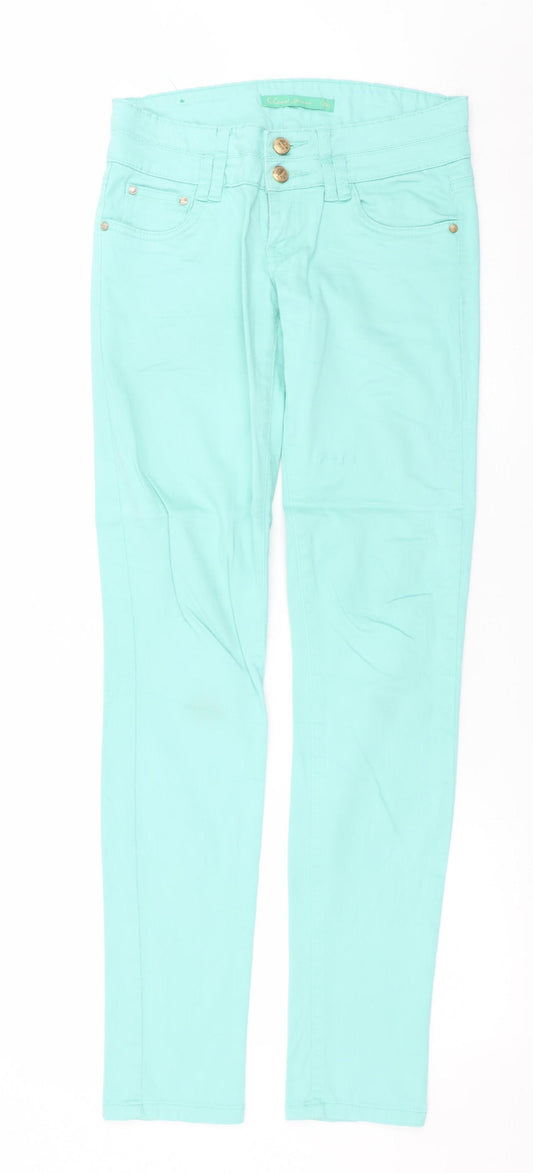 G. Cause Women’s Green Skinny Jeans 28 Slim Fit Stretch Mid Rise