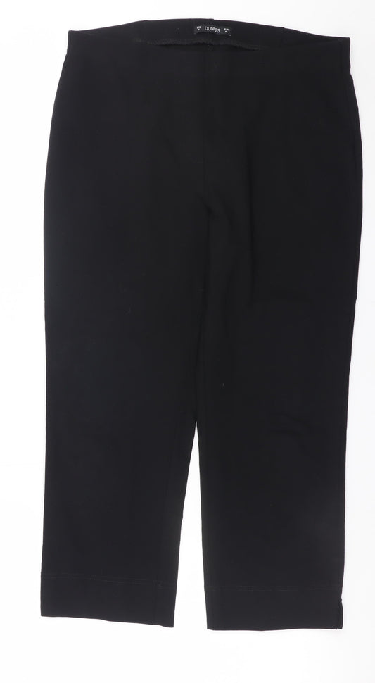 Dunnes Stores Women's Black Cropped Stretch Jersey Trousers Size M