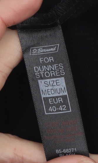 Dunnes Stores Women's Black Cropped Stretch Jersey Trousers Size M