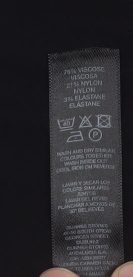 Dunnes Stores Women's Black Cropped Stretch Jersey Trousers Size M