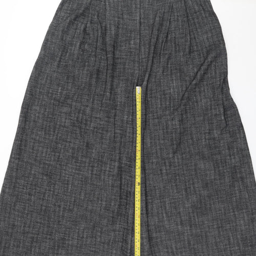 Zara Women Grey Pleated Wide-Leg Culottes Trousers XL
