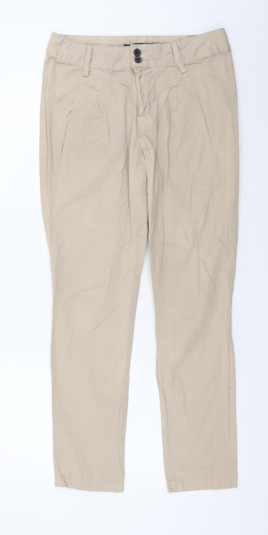 Zara Basic Men's Beige XS Slim Fit Chino Trousers