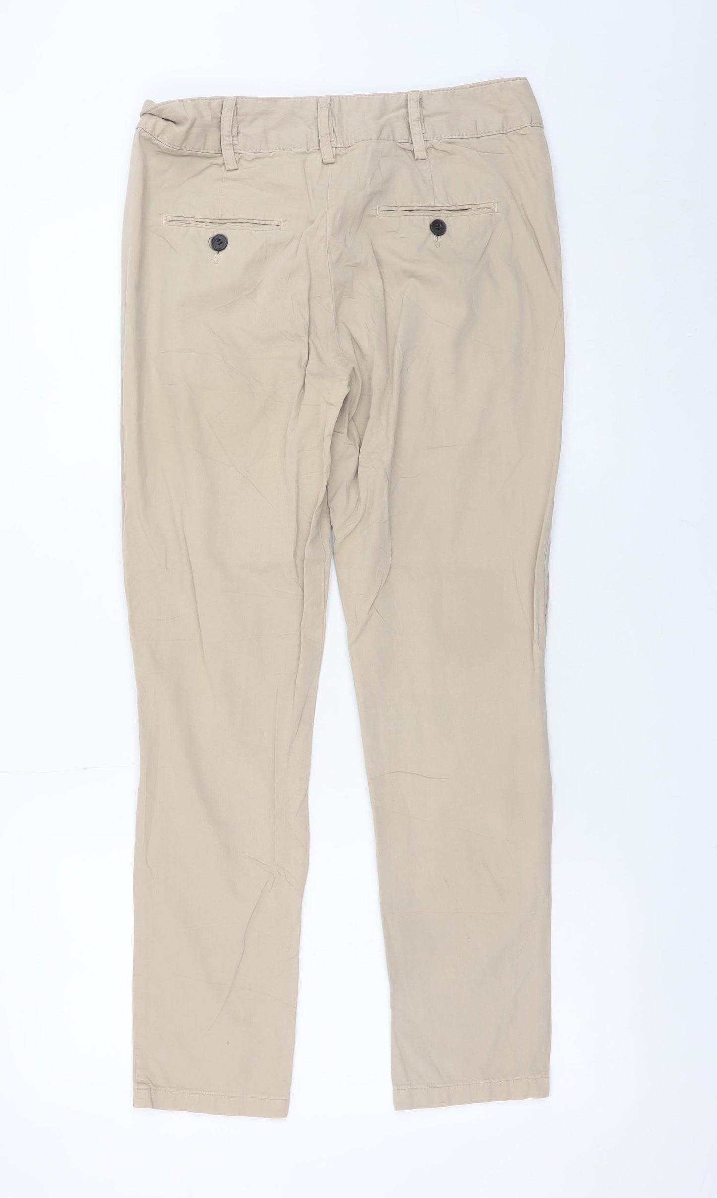 Zara Basic Men's Beige XS Slim Fit Chino Trousers