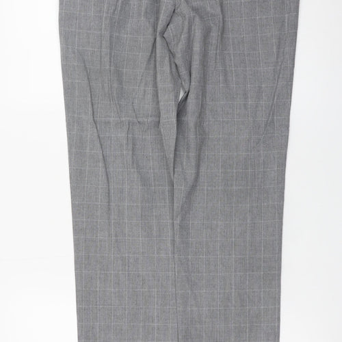 River Island Men's Grey Check Slim Fit Dress Trousers 32L