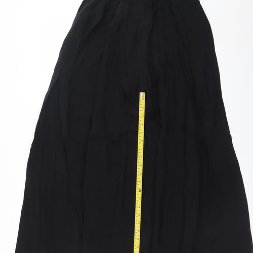 Keta Gutmane Womens Black Wide-Leg Crepe Trousers Size 10