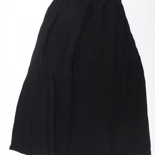 Keta Gutmane Womens Black Wide-Leg Crepe Trousers Size 10