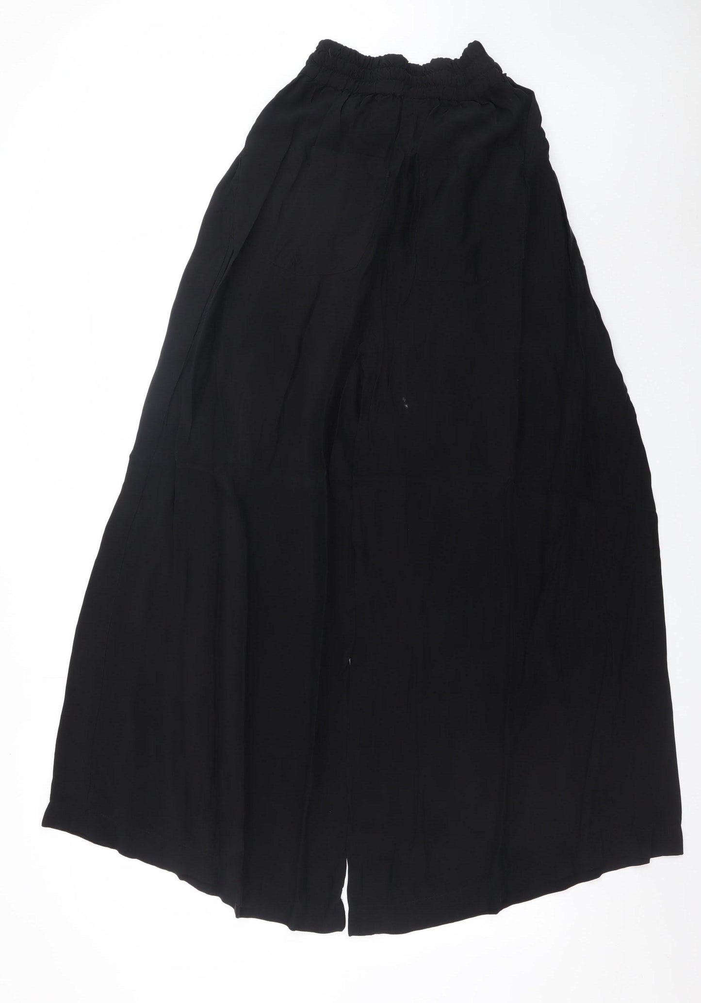 Keta Gutmane Womens Black Wide-Leg Crepe Trousers Size 10