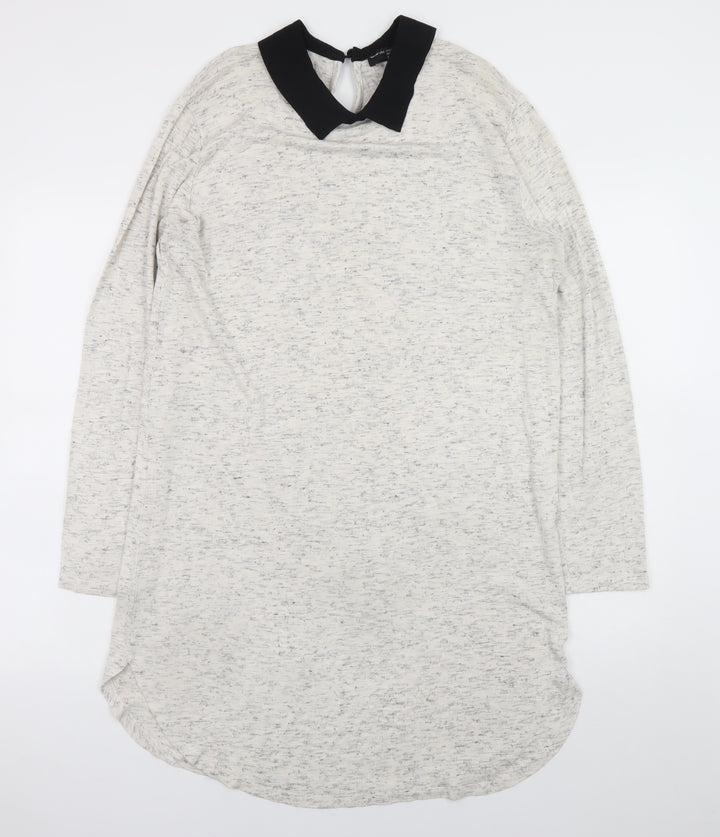 Wear On Collection Women's Grey Collared Shift Dress Size 14