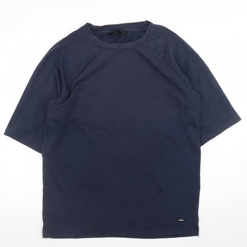 Dr Denim Mens Navy Crew Neck Short Sleeve Supima Cotton T-Shirt Small