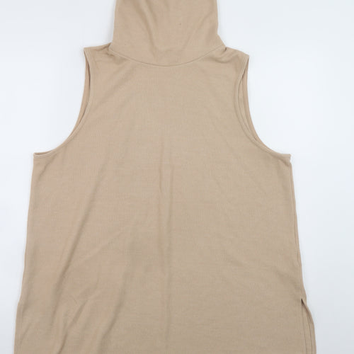 Marks and Spencer Women’s Beige Sleeveless Roll Neck Knit Jumper Size 20