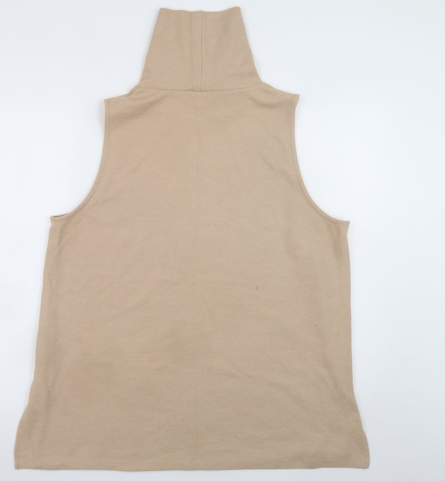 Marks and Spencer Women’s Beige Sleeveless Roll Neck Knit Jumper Size 20