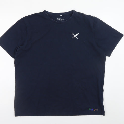 TOBEFRANK Men’s Blue Brower XL Crew Neck Recycled Cotton T-Shirt