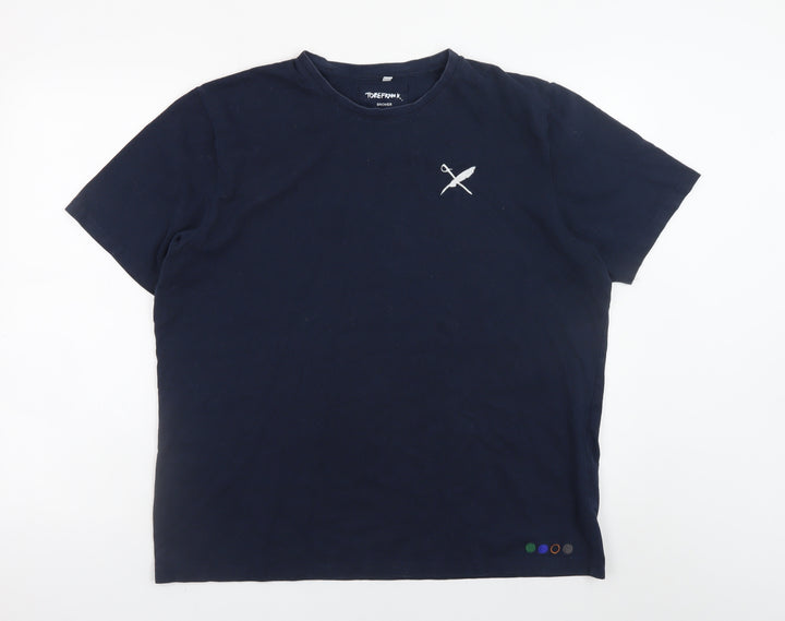 TOBEFRANK Men’s Blue Brower XL Crew Neck Recycled Cotton T-Shirt
