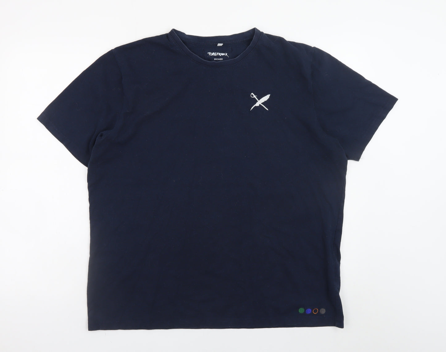 TOBEFRANK Men’s Blue Brower XL Crew Neck Recycled Cotton T-Shirt
