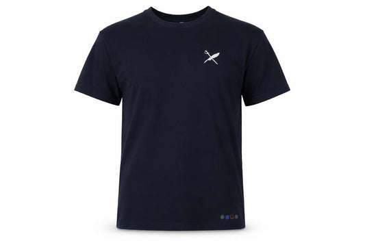 Front view of TOBEFRANK Men’s Blue Brower XL Crew Neck Recycled Cotton T-Shirt