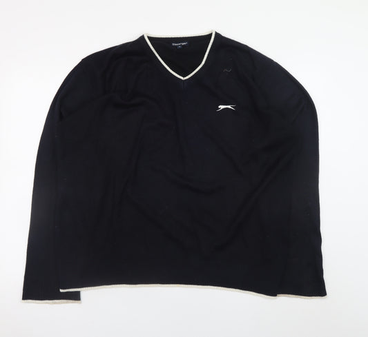 Slazenger Men's Black V-Neck Acrylic Golf Jumper M