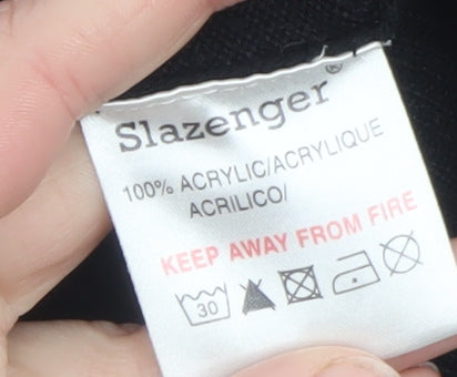 Slazenger Men's Black V-Neck Acrylic Golf Jumper M