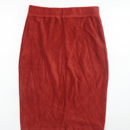 Tu Women Red Corduroy Stretch Skirt Size 10 with Zip Pockets